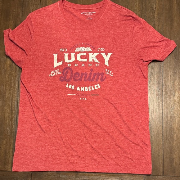 Lucky Brand Other - Lucky Brand Red Denim Graphic T-Shirt